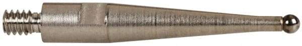 TESA Brown & Sharpe - 1mm Ball Diam, Carbide, Ball Test Indicator Contact Point - 1/2" Contact Point Length, Use with Brown & Sharpe TESATAST Dial Test Indicators - Apex Tool & Supply