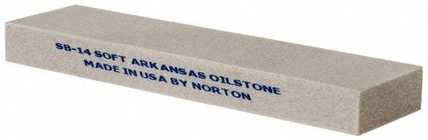 Norton - 4" Long x 1" Wide x 3/8" Thick, Novaculite Sharpening Stone - Rectangle, Extra Fine Grade - Apex Tool & Supply
