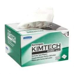 Kimtech - Dry Clean Room/Lab/Critical Task Wipes - Pop-Up, 8-3/8" x 4-3/8" Sheet Size, White - Apex Tool & Supply