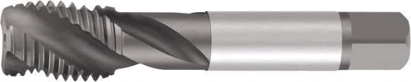 Emuge - 5/8-11 UNC 3 Flute Modified Bottoming Spiral Flute Tap - Cobalt, Oxide Finish, 3-13/16" OAL, Right Hand Flute, Right Hand Thread, Oversize, H4, Series Enorm - Apex Tool & Supply