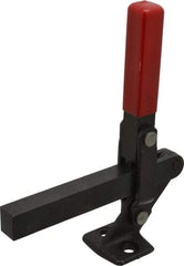 De-Sta-Co - 1,000 Lb Holding Capacity, Vertical Handle, Manual Hold Down Toggle Clamp - 177° Handle Movement, 180° Bar Opening, Solid Bar, Flanged Base, Electro-Plated Zinc, Carbon Steel - Apex Tool & Supply