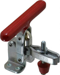 De-Sta-Co - 200 Lb Holding Capacity, Vertical Handle, Manual Hold Down Toggle Clamp - 65° Handle Movement, 105° Bar Opening, U-Bar, Flanged Base, Electro-Plated Zinc, Carbon Steel - Apex Tool & Supply