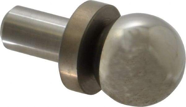 Jergens - 25.4mm Ball Diam, 12.69mm Shank Diam, Stainless Steel Checking Tooling Ball - 1.62" Ball Center to Shank Bottom, 0.7" Ball Center to Shoulder Bottom, with Shoulder, Breakaway - Apex Tool & Supply