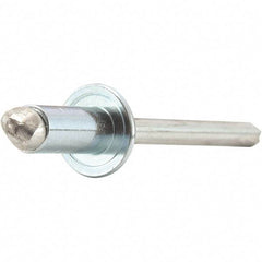 STANLEY Engineered Fastening - Size 5 Dome Head Stainless Steel Open End Blind Rivet - Stainless Steel Mandrel, 0.063" to 1/8" Grip, 5/32" Head Diam, 0.16" to 0.164" Hole Diam, 0.097" Body Diam - Apex Tool & Supply