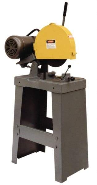 Kalamazoo - 14" Blade Diam, 1" Arbor Hole, Straight Chop & Cutoff Saw - 3 Phase, 4,400 RPM, 5 hp, 220/440 Volts, 2-1/2" in Solids at 90°, 3" in Pipe at 90° - Apex Tool & Supply