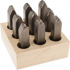 C.H. Hanson - 9 Piece, 5/8" Character Steel Stamp Set - Figures, Heavy Duty - Apex Tool & Supply