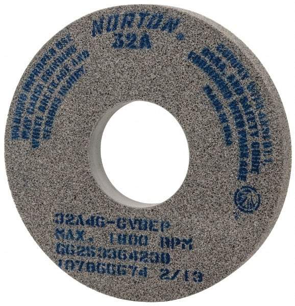 Norton - 14" Diam x 5" Hole x 1-1/2" Thick, G Hardness, 46 Grit Surface Grinding Wheel - Aluminum Oxide, Type 1, Coarse Grade, 1,800 Max RPM, Vitrified Bond, No Recess - Apex Tool & Supply