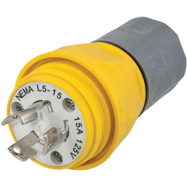 Hubbell Wiring Device-Kellems - 125V 15A NEMA L5-15P Industrial Twist Lock Plug - Apex Tool & Supply