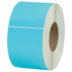 Value Collection - Pack of 4 Rolls, 1,000 Labels per Roll, 4" x 6" Light Blue Topcoated Facestock Thermal Labels - Apex Tool & Supply