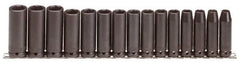 Proto - 15 Piece 1/2" Drive Deep Impact Socket Set - 6 Points, 10 to 24mm, Metric Measurement Standard - Apex Tool & Supply