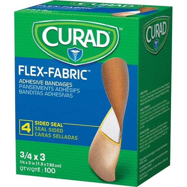 Curad - 3" Long x 3/4" Wide, General Purpose Self-Adhesive Bandage - Woven Fabric Bandage - Apex Tool & Supply