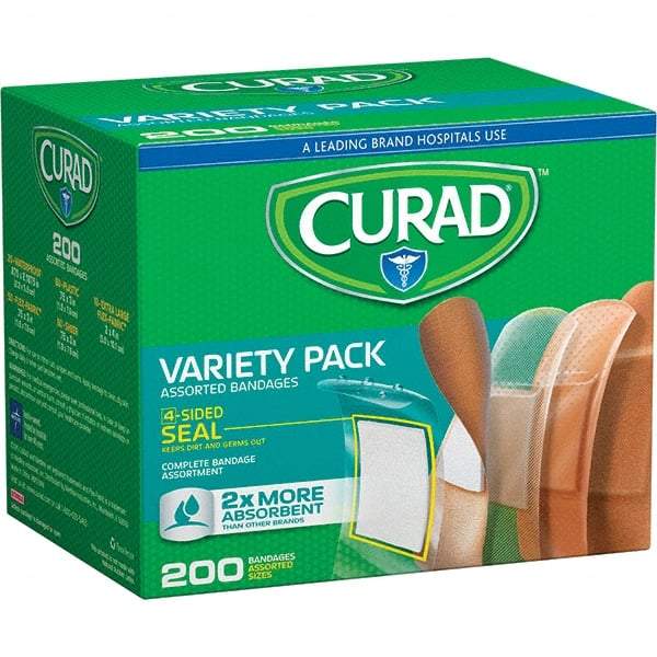 Curad - 5-1/4" Long x 4-1/4" Wide, General Purpose Self-Adhesive Bandage - Woven Fabric Bandage, 4-Sided Seal Technology - Apex Tool & Supply