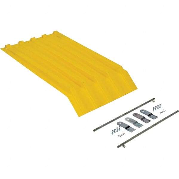 Vestil - Yellow Polypropylene Self-Dumping Hopper Poly Lid - Use with Dumpers - Apex Tool & Supply