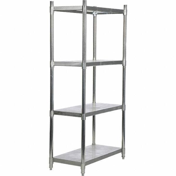 Vestil - 4 Shelf Steel Shelving - 600 Lb Capacity, 18" Wide x 36" High x 74" Deep, Stainless Steel - Apex Tool & Supply