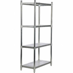 Vestil - 4 Shelf Steel Shelving - 600 Lb Capacity, 18" Wide x 36" High x 74" Deep, Stainless Steel - Apex Tool & Supply