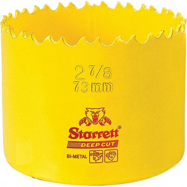 Starrett - 2-7/8" Diam, 2" Cutting Depth, Hole Saw - High Speed Steel Saw, Toothed Edge - Apex Tool & Supply