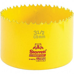 Starrett - 3-1/2" Diam, 2" Cutting Depth, Hole Saw - High Speed Steel Saw, Toothed Edge - Apex Tool & Supply