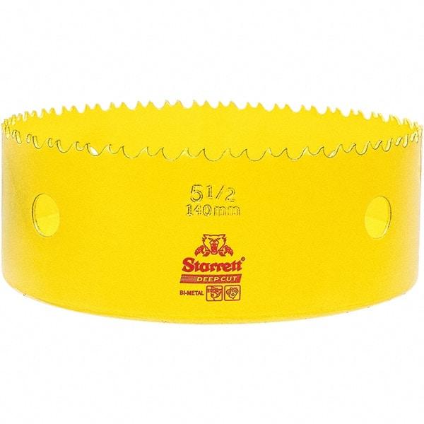 Starrett - 5-1/2" Diam, 2" Cutting Depth, Hole Saw - High Speed Steel Saw, Toothed Edge - Apex Tool & Supply