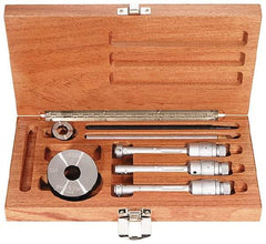TESA Brown & Sharpe - 0.8 to 1.6", TiN Coated, Hole Mechanical Inside Micrometer Set - 0.0001 & 0.0002" Graduation, 6" Extension Rod Length, (1) Setting Ring Included - Apex Tool & Supply