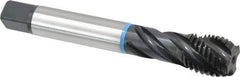 Emuge - 1-8 UNC 4 Flute 3B Modified Bottoming Spiral Flute Tap - Cobalt, Oxide Finish, 6.299" OAL, Right Hand Flute, Right Hand Thread, Series Enorm-VA - Apex Tool & Supply