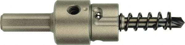 Milwaukee Tool - 11/16 to 3" Tool Diam Compatibility, 3-Flat Shank, Steel Integral Pilot Drill, Hole Cutting Tool Arbor - 11/16" Min Chuck, Round Shank Cross Section, Quick-Change Attachment, For Hole Saws - Apex Tool & Supply