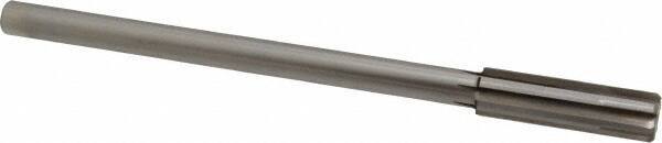 Made in USA - 0.585" Carbide-Tipped 6 Flute Chucking Reamer - Straight Flute, 7/16" Straight Shank, 2" Flute Length, 8" OAL - Apex Tool & Supply