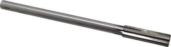 Made in USA - 0.567" Carbide-Tipped 6 Flute Chucking Reamer - Straight Flute, 7/16" Straight Shank, 2" Flute Length, 8" OAL - Apex Tool & Supply