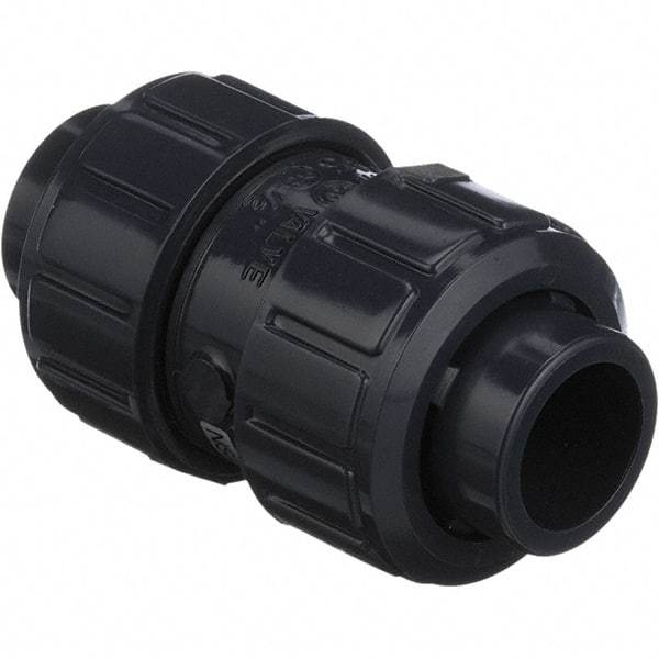 Asahi/America - 1/2" PVC Check Valve - True Union Ball Check, Socket x Thread, 150 WOG - Apex Tool & Supply