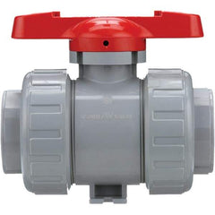 Asahi/America - 2-1/2" Pipe, Standard Port, CPVC True Union Design Ball Valve - Inline - Two Way Flow, Threaded Ends, Tee Handle, 150 WOG - Apex Tool & Supply