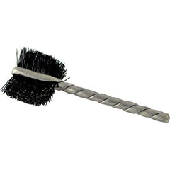 Brush Research Mfg. - 4 Rows x 19 Columns Nylon Scratch Brush - 5-3/4" Brush Length, 13-3/4" OAL, 1 Trim Length, Wood Curved Back Handle - Apex Tool & Supply