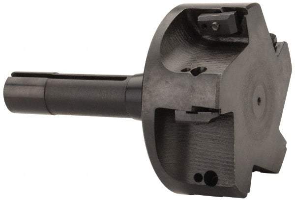 APT - 4" Cut Diam, 0.65" Max Depth of Cut, 5-7/8" OAL, Indexable Square Shoulder End Mill - TPC 32..., TPG 32., TPU 32. Inserts, R8 Taper Shank, 90° Lead Angle, Series Tri-Dex - Apex Tool & Supply