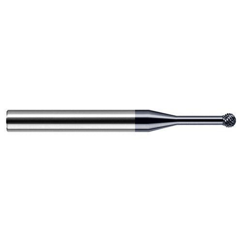 Undercutting End Mills - 0.0930″ (3/32″) Cutter Diameter × 0.3750″ (3/8″) Neck Length × 270° Carbide Deburring Undercut End Mill, 15 RH Teeth, 12 LH Teeth, AlTiN Coated - Exact Industrial Supply