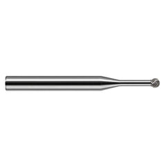 Undercutting End Mills - 0.0620″ (1/16″) Cutter Diameter × 0.1870″ (3/16″) Neck Length × 270° Carbide Deburring Undercut End Mill, 15 RH Teeth, 12 LH Teeth - Exact Industrial Supply