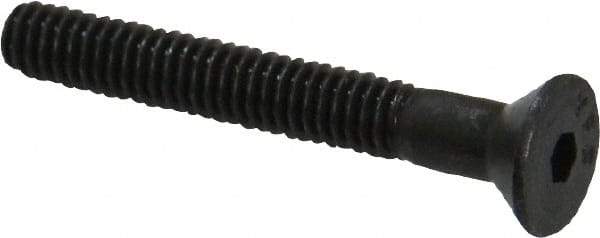 Value Collection - #8-32 UNC Hex Socket Drive, Flat Screw - Alloy Steel, Black Oxide Finish, Partially Threaded, 1-1/4" OAL - Apex Tool & Supply