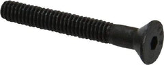 Value Collection - #8-32 UNC Hex Socket Drive, Flat Screw - Alloy Steel, Black Oxide Finish, Partially Threaded, 1-1/4" OAL - Apex Tool & Supply