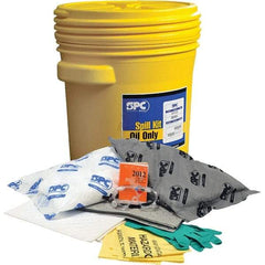 Brady SPC Sorbents - 17 Gal Capacity Oil Only & Universal Spill Kit - 20 Gal Polyethylene Drum - Apex Tool & Supply
