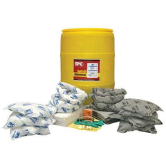 Brady SPC Sorbents - 38 Gal Capacity Oil Only & Universal Spill Kit - 55 Gal Polyethylene Drum - Apex Tool & Supply