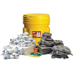 Brady SPC Sorbents - 77 Gal Capacity Oil Only & Universal Spill Kit - 95 Gal Polyethylene Drum - Apex Tool & Supply