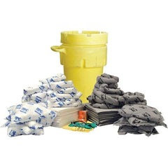Brady SPC Sorbents - 77 Gal Capacity Oil Only & Universal Spill Kit - 95 Gal Polyethylene Drum - Apex Tool & Supply