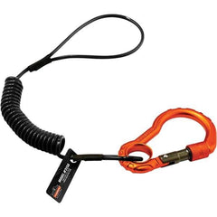 Ergodyne - Polyurethane Hard Hat Lanyard - Carabiner Attachment, Black, Compatible with All Hard Hats - Apex Tool & Supply