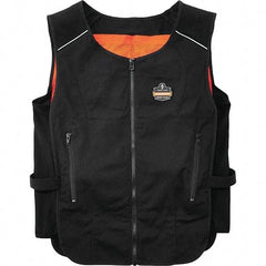 Ergodyne - Size S/M, Black Cooling Vest - 32 to 40" Chest, Zipper, Poly-Cotton - Apex Tool & Supply