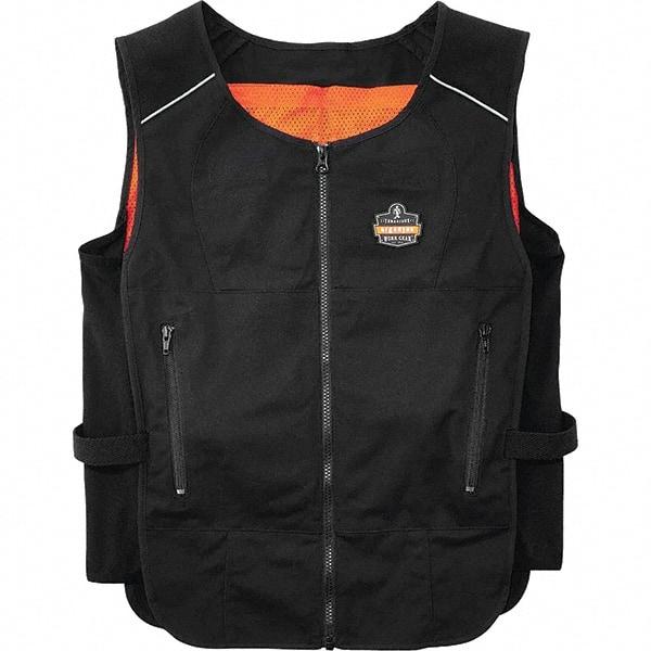 Ergodyne - Size L/XL, Black Cooling Vest - 40 to 52" Chest, Zipper, Poly-Cotton - Apex Tool & Supply