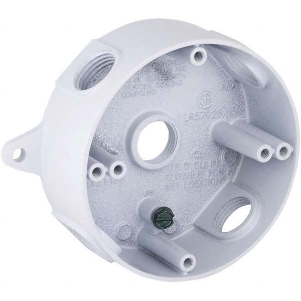 Hubbell-Raco - 5-1/4 x 4.203 x 1-5/8" Aluminum Round Weather Resistant Outlet Box - Apex Tool & Supply