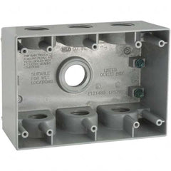 Hubbell-Raco - 4-1/2 x 6-3/8 x 2.781" Aluminum Rectangular Weather Resistant Outlet Box - Apex Tool & Supply