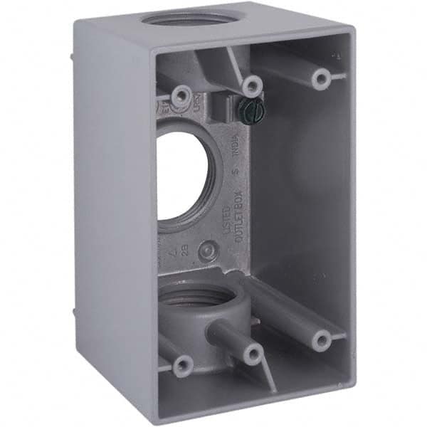Hubbell-Raco - 4.57 x 2.811 x 2.807" Aluminum Rectangular Weather Resistant Outlet Box - Apex Tool & Supply