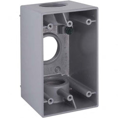 Hubbell-Raco - 4.57 x 2.811 x 2.807" Aluminum Rectangular Weather Resistant Outlet Box - Apex Tool & Supply