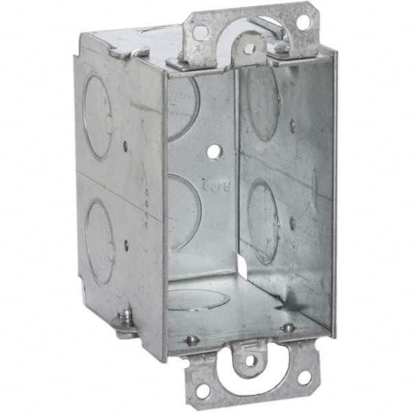 Hubbell-Raco - 4.22 x 2-1/4 x 2-3/4" Steel Rectangular Device Box - Apex Tool & Supply