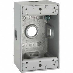 Hubbell-Raco - 4.57 x 2.816 x 2.148" Aluminum Rectangular Weather Resistant Outlet Box - Apex Tool & Supply