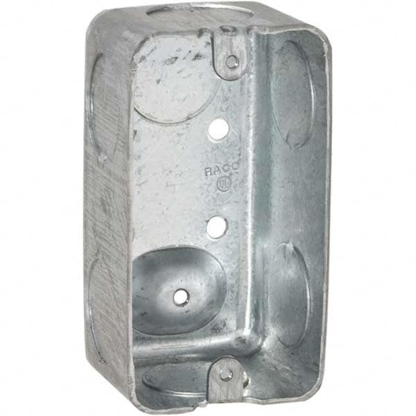 Hubbell-Raco - 4 x 2-1/8 x 1-7/8" Steel Rectangular Device Box - Apex Tool & Supply