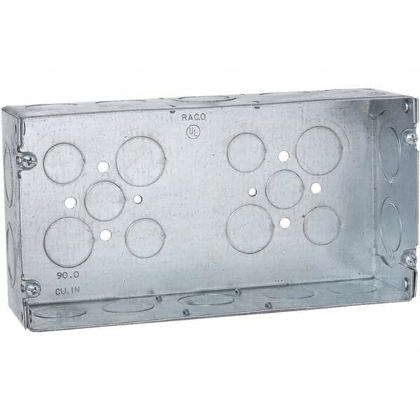 Hubbell-Raco - 4-1/2 x 8-5/8 x 2-1/2" Steel Rectangular Device Box - Apex Tool & Supply